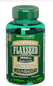 Holandsko & Barrett Vegetariánský lněný olej 60 Capsules1000mg / Omega- 3,6 & 9