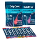 Hydratace DripDrop - Electrolyte Powder Packets - Meloun, Berry, Lemon, Orange, Fruit Punch, Grape, Strawberry Lemonade, Cherry - 32 Count