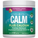 Natural Vitality CALM Magnesium Supplement Drink Mix Plus vápník, Anti- Stress Drink Mix Powder, S vápníkem, Vegetarian & Non- GMO, Raspberry Lemon, 8 oz