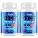 Ledviny Supplement - Ledviny Cleanse Detox s 600mg Niacinamid & Chitosan Oligosacharides - Fosforus- Conscious Formule - Vegetariánské kapsle pro dospělé - 2 Lahvičky
