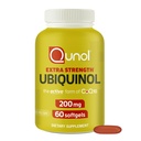 Qunol 200mg Ubiquinol, Výkonný antioxidant pro srdce a cévní zdraví, Základní pro výrobu energie, Přírodní dodatek Aktivní forma CoQ10, 60 Počet