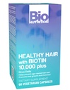 Bio Nutrition Zdravá podpora vlasů s Biotin 60 Vegetariánské kapsle 124; Silnější vlasy 124; Silnější vlasy 124; Promotes růst vlasů a tloušťka 124; Směs s komplexní B vitamíny a minerály