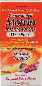 Motrin Pain Reliever / Horečka Reducer Kapky koncentrované Dye- Free Berry Flavor (Balení po 2) od Motrin