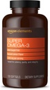 Prvky Super Omega33, EPA & DHA Omega33 mastné kyseliny (1280 mg na servírování, 2 tanga), Natural Lemon Flavor, 120 Počet (Balení se může lišit)