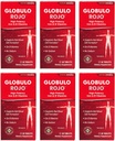 Globulo Rojo Iron Supplement - Dietní doplňky pilulky s vysokou potencí železo & B Vitamíny, 60 Tablety - 6 Pack