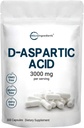 Mikro přísady D- aspartická kyselina 3,000mg per Serving, 300 Kapsle 124; Čisté DAA pro energii, Testosteron & Performance Support PHAR124; Non- GMO, gluten- Free, Soy- Free