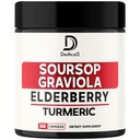 11in1 Graviola Soursop Kapsle - Smíchané s Elderberry, Kurkuma, Zázvor, Mléko Thistle, Brusinky & Více - Podpora Pozitivní nálada, imunitní systém a řízení těla