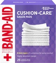 Johnson & Johnson Band-Aid of First Aid Products Cushion- Care Gauze Pads, 4 x 4 Inches, 25 Počet (balení po 12)