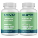 BESTVITE Chromium Picolinate 1000mcg (480 Vegetariánských kapslí) (240 x 2) - No Stearates - No Dicalcium Fosfát - Vegan - Gluten Free - Non- GMO