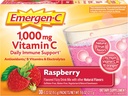 Emergen- C 1000mg vitamín C prášek, S antioxidanty, B vitaminy a elektrolyty, Imunity doplňky pro imunitní podporu, Kofein Free Fizzy Drink Mix, Malinový Flavor - 30 Počet / 1 měsíc Dodávka
