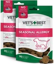 Vet 's Best Sezónní Alergie Měkké Chew Dog doplňky 124; Zklidňuje psy podráždění kůže Díky sezónní alergie 124; Udržovat histaminové úrovně 124; 50 Žvýkací tablety, 30 Počet (balení po 2)