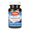 Carlson - Cod Jaterní olej Minis, 280 mg Omega-3s + vitaminy A & D3, Podpora srdce a kognitivní funkce, Vision Health, 100 Mini Softgels