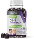 Viteey Sambucus Elderberry Gummies for Kids - Sugar Free - Imunitate Support Supplements with Vitamin C & Zinek, [3-1 Imunitate Booster] Vegan, Želatina Free, gluten Free - Chutné Chewable Berry ochucené