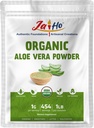 Jai Ho Certified USDA Organic Aloe Vera Powder - 1 LB - Gluten- Free, Vegan, Non- GMO - Resealable Zip Lock Pouch