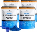 Organic Blue Spirulina Powder, 120 Servings - 100% čisté Superfood Blue- Green Algae, Přírodní potravinářské zbarvení pro smoothies & protein drinky - Non GMO, gluten- Free, Vegan + USDA Certified, No Fishy Smell