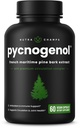 NutraChamps Pycnogenol French Maritime Pine Bark Extract, Premium Circulation Complex, Blood Flow, Nitric Oxide Production, Superior Absorpce, Výsledky s Black Pepper Extract, 60 Kapsle