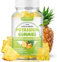 softbear chlorid draselný Gummies 1200mg, bez cukru kalcium Gummies pro dospělé podporu nohy křeče vysoká potence chlorid draselný dodatek, ananas Flavor 60 Počet