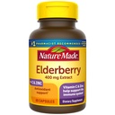Nature Made Elderberry 400 mg Extrakt s vitaminem C a zinkem, dodatek stravy pro imunitní podporu, 60 Kapsle, 60 Den Dodávka
