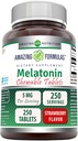 Amazing Differens Melatonin Žvýkací dodatek 124; 5 Mg Per Serving CLANE124; 250 Tablety CLANE124; Non- GMO CLANE124; gluten- Free CLANE124; Made in USA (Strawberry Flavor)