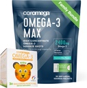Coromega Family Bundle - Omega33 Rybí olej pro dospělé a děti (60 Squeeze Packets) 2400mg / 650mg Omega33 + vitamin D, 3X Více Absorpce než pilulky, No Fishy Aftertact, Coconut Bliss & Tropical Orange