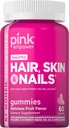 PINK vlasy kůže nehty gumy 124; 60 Počet 124; Plus kolagen & Biotin 124; Non- GMO & gluten zdarma vitaminy pro ženy 124; Jahodové aroma