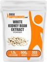 Bulkenpendiments.com White Kidney Bean Extract Powder - White Kidney Bean Powder - Bylinný dodatek - Gluten Free, 1.5g na servírování, 500g (1,1 lbs) (balení po 1)