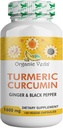 Organické Veda Turmeric a zázvorové kapsle 120 pilulky - Organic Turmeric Curcumin s Black Pepper pro společnou podporu - Non GMO, Gluten Free, Turmeric a Ginger dodatek (95% kurkuminoidy)