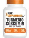 BulkSupplements.com Extrakt z Turmeric 500mg tobolky - Kurkumin doplňky, Kurkumin - Gluten zdarma, 120 Veg Kapsle (Balení po 1)