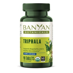Banyan Botanicals Organic Triphala Tablets - Gentle Daily Digestion & Colon Cleanse Support - Amla, Haritaki, Bibhitaki - Healthy Elimination, Detox & Gut Microbiome - 90 Tablets - Non-GMO, Vegan*