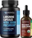 HVASU NUTRITION Organic Maca Root Liquid Drops (60 Servings) & L Arginine L Citrulline Dodatek (30 Servings)