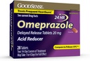 GoodSense Omeprazol Zpožděné uvolňování tablet 20 mg, Reducer žaludeční kyseliny pro časté ošetření teplem, 28 Počet