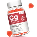 Vysoká absorpce CoQ10 Gummies 250 mg, Plus Omega-3, Vitamin B3 pro celulární energii, Brain & Antioxidant, 5X Lepší absorpce Coenzym Q10 dodatek, Malina ochucená - 60 Cts