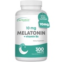 Melatonin 10 mg tablety - rychlé uvolnění přírodní noční spánková pomoc pro dospělé. (300 Počet)
