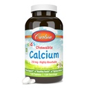 Carlson - Kid 's Chewable Calcium, 250 mg, Vysoce absorbovatelné, Podpora kostí a zubů, Optimální Wellness, Natural Vanilla Flavor, 120 Tablet