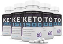 (5 Pack) Advanced Keto 1500 Keto pilulky 1275MG Nová a vylepšená formule obsahuje jablečný ocet extra panenský olivový olej Powder Green Tea Leaf 300 Kapsle