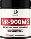 NAD Nikotinamid Ribosid Resveratrol 900mg Plus Resveratrol 100MG - Buněčná výroba a obnova, Studna stárnutí, Celková vitalita - 80 Kapsle
