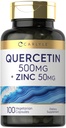 Carlyle Quercetin 500mg Kapsle 124; s 50mg zinku 124; 100 počítat 124; non-GMO a gluten zdarma