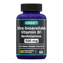 VANI 500MG Benfotiamin s B1, 5X Time Fat & Water Soluble Thiamin B1 Dodatek - Testováno třetí stranou, No Gluten (120 Kapsle)