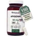 Apigeninový dodatek PRISTINE pro spací kapsle - 50mg 150 Day Supply - Podpora prostaty a spánku nalezená v heřmánkovém prášku pro relaxaci, zdravé stárnutí, zdraví mozku a srdce, & imunita