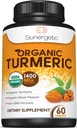 USDA Certified Organic Turmeric Supplement - zahrnuje Organic Turmeric & Organic Black Pepper - 1,400mg Turmeric per Serving - 60 Počet (balení po 1)