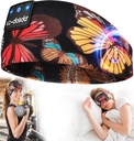 LC- dolida Spánková sluchátka Headband Bluetooth 5.4, Sportovní čelenka Sluchátka Bezdrátové s reproduktorem Microphone USB C pro ženy Spící dar Cvičení Jogging jóga Insomnie Cestovní meditace, Butterfly
