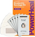 PowerHeal Bioelectric Bandage Kit pro Wound Care & Fast Healing - 3-Layers w / Bioelectric Pad, Absorbent Pad, Adhesive + Wound Hydrogel - pro Cut, Abrasions, Blisters, Burns - 5-Pack, 2.3 "x 3.5"