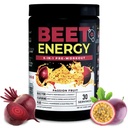 Nutrology Beet Energy O2, Pre Workout Powder, Energy, Endurance & Nitric Oxide Booster with Beet Powder, Yerba Mate, Adaptogens & Electrolytes, Vegan Pre Workout, Passion Fruit Flavor, 30 Služeb