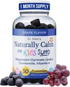 Relax Gummies for Kids with Magnesium Glycinate, Hemomile & Linden - Kids Multivitamin Gummies for Sleep, Concentration, Daily Wellness & Routine Balance - Sugar- Free Grape Flavor, 30 Počet podle Rhodiva