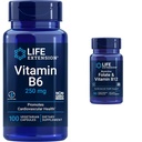 Life Extension Vitamin B6 250 mg, 100 Vegetariánských kapslí & Folát & Vitamin B12, Vegetariánské kapslí, Bílé, 90 Počet