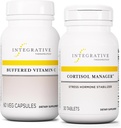 Integrační terapeutika Bundle s Cortisol Manager, 30 Tablety - Buffered Vitamin C Kapsle 1000 mg, 60 Vegan Kapsle - Stress Dodatek s Ashwagandha * - Imunitní dodatek s antioxidanty *