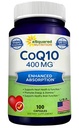 aSquared Nutrition CoQ10 (400mg Max Strength, 100 Veggie Kapsle) - High Absorption Coenzyme Q10 Powder - Ubiquinon Supplemente Pills, Extra Antioxidant CO Q- 10 Enzyme Vitamin Tablety, Coq 10 400 mg