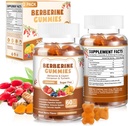 120 Count Berberine Extract Gummies 2000mg Natural Organic Berberine Extract HCI Dodatek s Ceylon Skořice Kurkuma pro ženy Muži Podpora Digitative imunitní systém Metabolismus Smíšený Berry Flavor