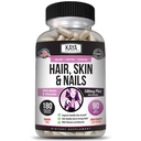 Kaya Naturals Vlasové kožní nehty Kapsle BIOTIN Vitamin D Vitamin B-12 Podpora kyseliny listové, Podpora vlasů Vitamin dodatek - 180 Počet