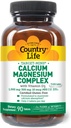 Country Life Target- Mins vápník hořčík s vitaminem D- komplex, 1000mg / 500mg / 10mcg, 90 Tablet, Certified gluten zdarma, Certified Vegetarian